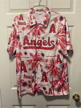 Los Angeles Angels City Connect Men’s Hawaiian Shirt Multicolor Size XL SGA MLB